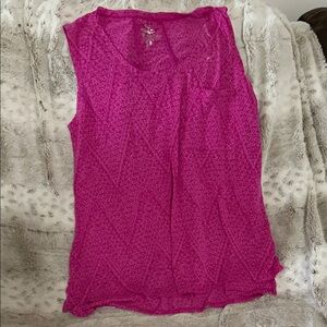 made for life Bright Fuchsia Sleeveless V-Neck Tank